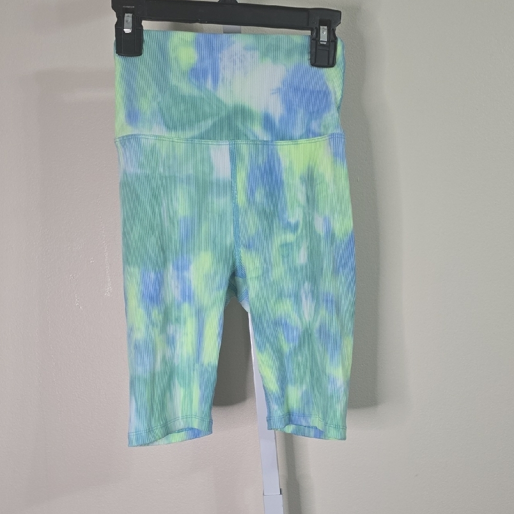 Carbon38 Blue and Green High Rise Athletic Biker Shorts Ladies Sz XSβ